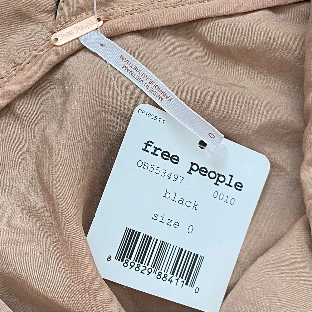 Free People ⭐️NWT Black Dress, Nude Lining, Sequins - Picture 7 of 11